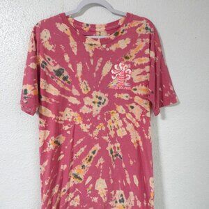 Pink Dolphin "Full Circle" Tie Dye Pink Yellow T-shirt Large Rare Streetwear